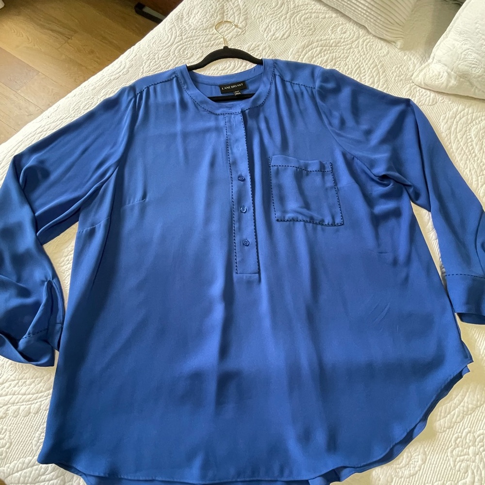 Lane Bryant Blue Blouse Top
